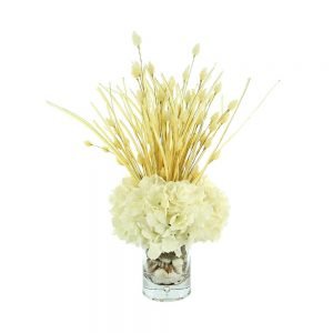 Hydrangea In Vase With Shells